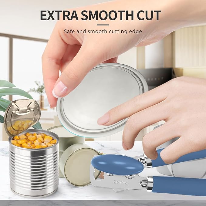 Safring Can Opener Manual, Heavy Duty Stainless Steel Smooth Edge Can Opener - Image 7