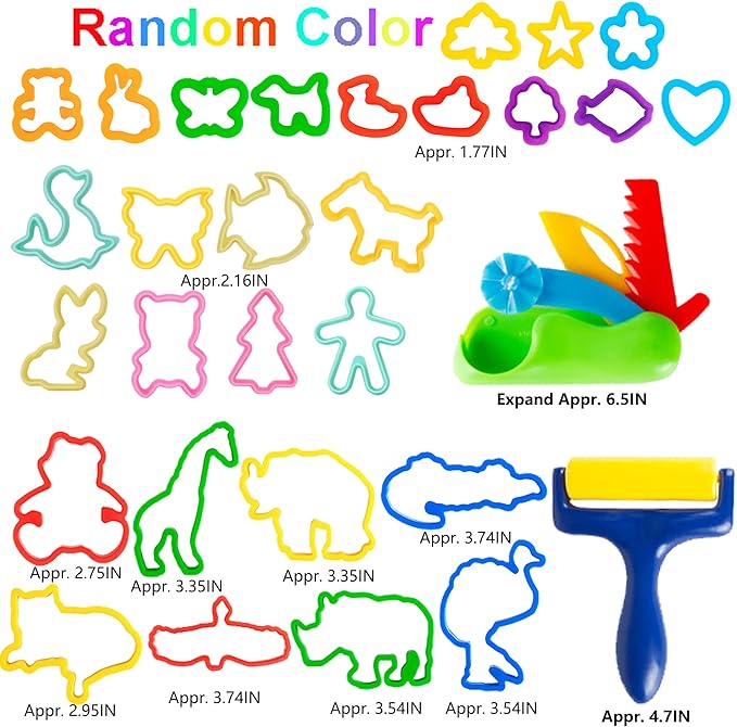 36-Piece Dough Tool Set for Kids Ages 3-8 – Includes Animal Cutters, Rolling - Image 3