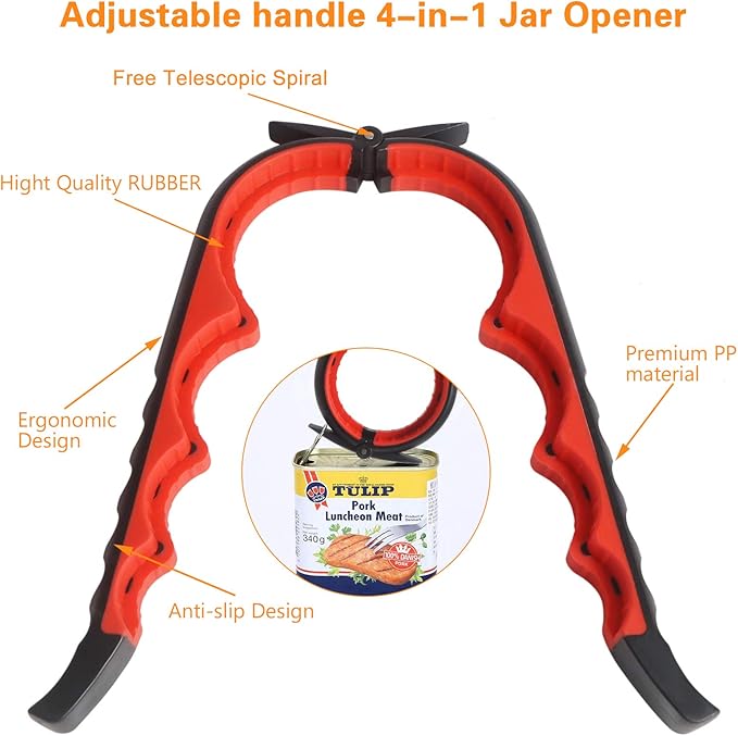 Jar Opener Bottle Opener for Weak Hands, 5 in 1 Multi Function Can Opener - Image 4