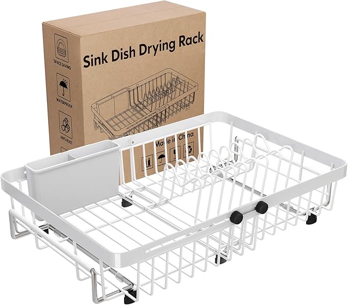 MAJALiS Dish Drying Rack Over The Sink, Expandable Stainless Steel Dish Drainer by MAJALiS