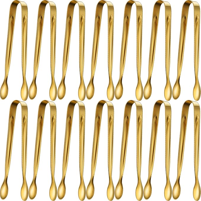 Gejoy 12 Pcs Ice Tongs Mini Sugar Tongs 4.3 Inch Stainless Steel Mini Tiny by Unknown
