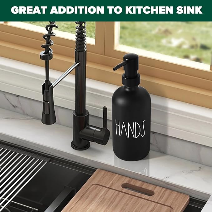 VIMERPA Hand Soap Dispenser, Matte Black Soap Dispenser - Image 4