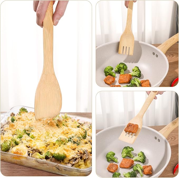 Wooden Spoons for Cooking is for All Kitchen. Made From Bamboo Wood, Wooden - Image 3