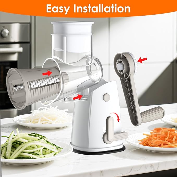 MealHelper 5 Blade Rotary Cheese Grater and Vegetable Chopper - Image 8