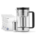 Aarke Purifier Large Glass Pitcher Bundle w/Steel Filter, 4 Pure Refill Granules by aarke