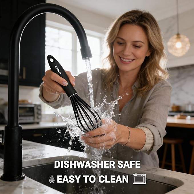 Anaeat 9" Silicone Balloon Whisk, Milk and Egg Beater Blender, Heat Resistant - Image 7