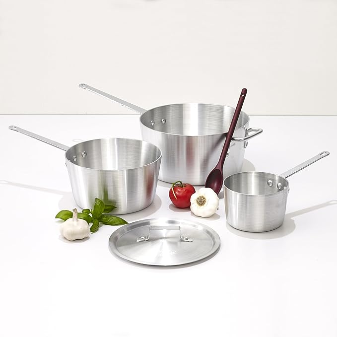 Winco Heavy-Duty Aluminum Tapered Sauce Pan, 2.5 Quart - Image 9