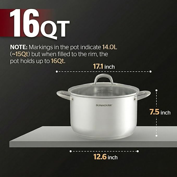 SUNHOUSE Stainless Steel Stock Pot - Image 2