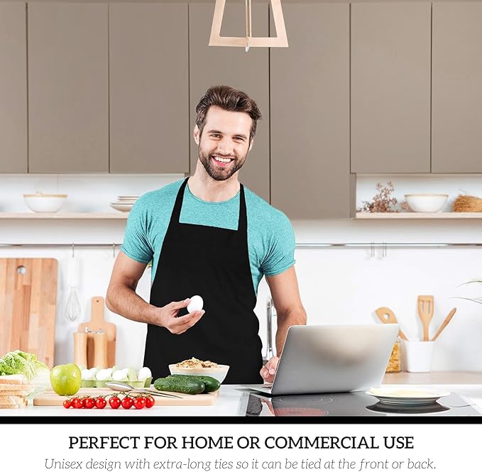 GREEN LIFESTYLE 12 Pack Professional Chef Apron – Grilling Aprons - Image 6