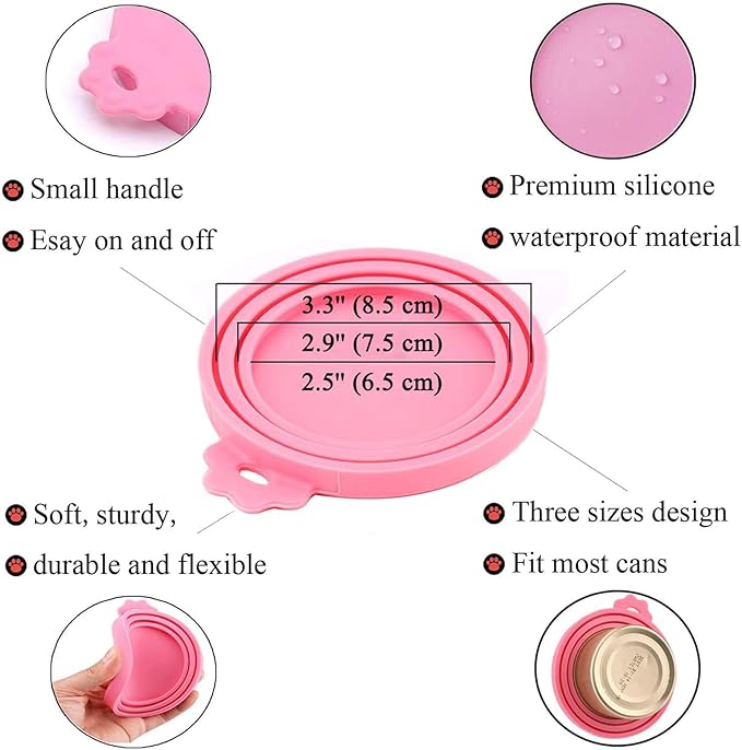 Food Can Covers/4 Pack/Universal BPA Free Silicone Dog Cat Tin Lids - Image 3