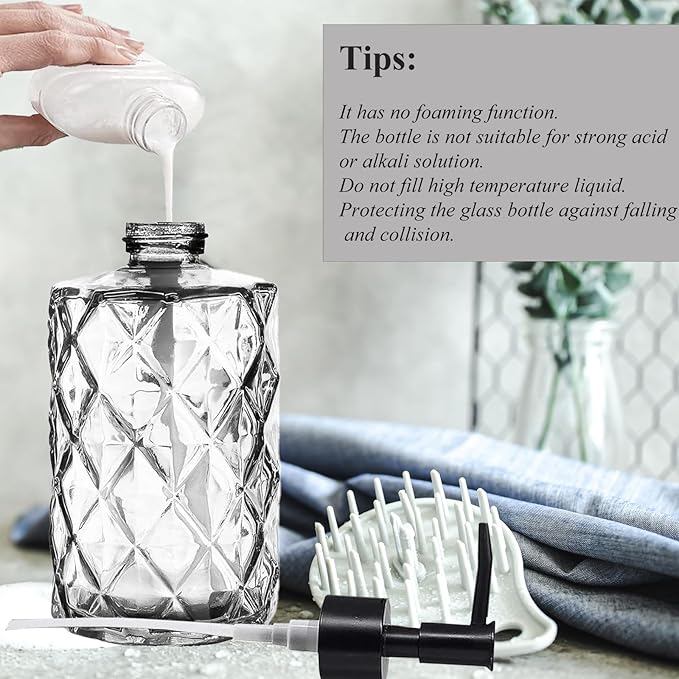 12Oz Small Glass Soap Dispenser - Image 4
