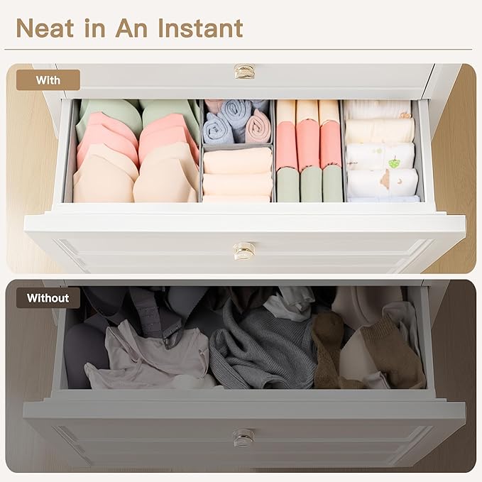 Criusia Drawer Organizer Clothes, 14 Pack Dresser Organizer - Image 4