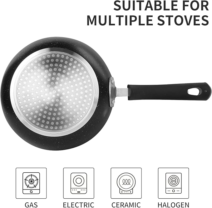 Nonstick Frying Pan Set-3-Pieces Skillet Set Induction Compatible, 8 Inch - Image 5