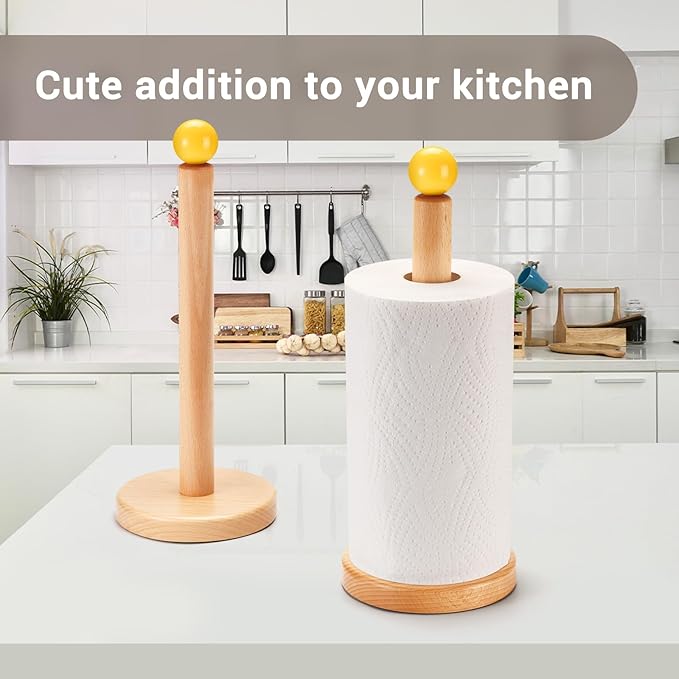 Paper Towel Holder, Wooden Kitchen Roll Stand - Image 2