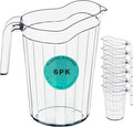 DecorRack 6 Pack - 75 oz Polycarbonate Plastic Pitcher Beverage Dispenser by DecorRack
