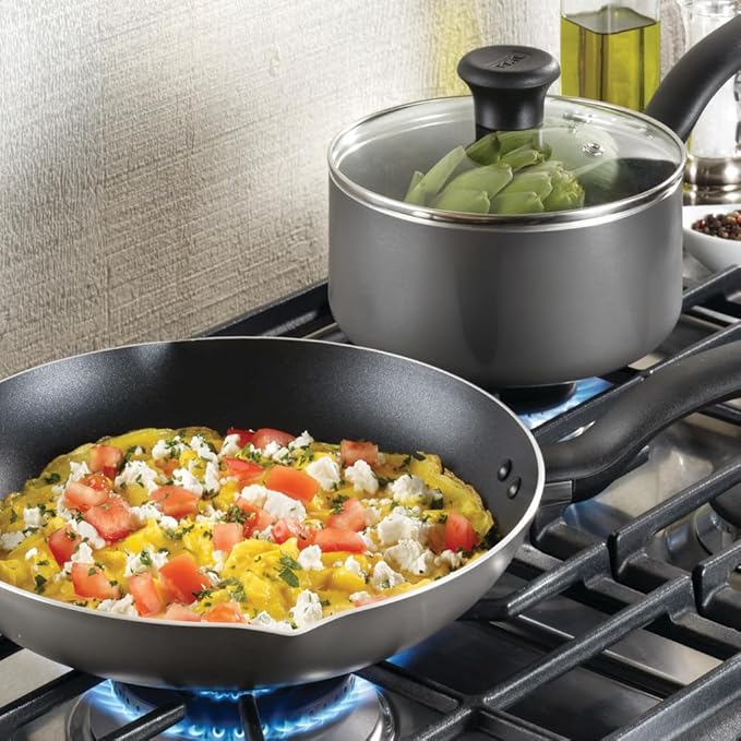 T-fal Initiatives Nonstick Cookware Set 6 Piece Oven Safe 350F Cookware - Image 8