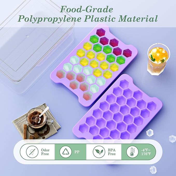 Mini Ice Cube Tray for Freezer: Small Plastic Ice Cubes Trays for Freezer - Image 2