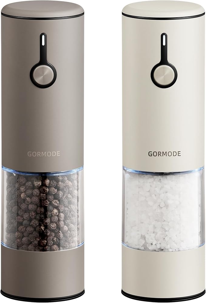 Stainless Steel Rechargeable Electric Salt and Pepper Grinder Set – USB Charging by GORMODEOfficial