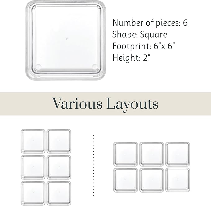 STORi SimpleSort 6-Piece Stackable Clear Drawer Organizer Set | 6" x 6" x 2" - Image 5
