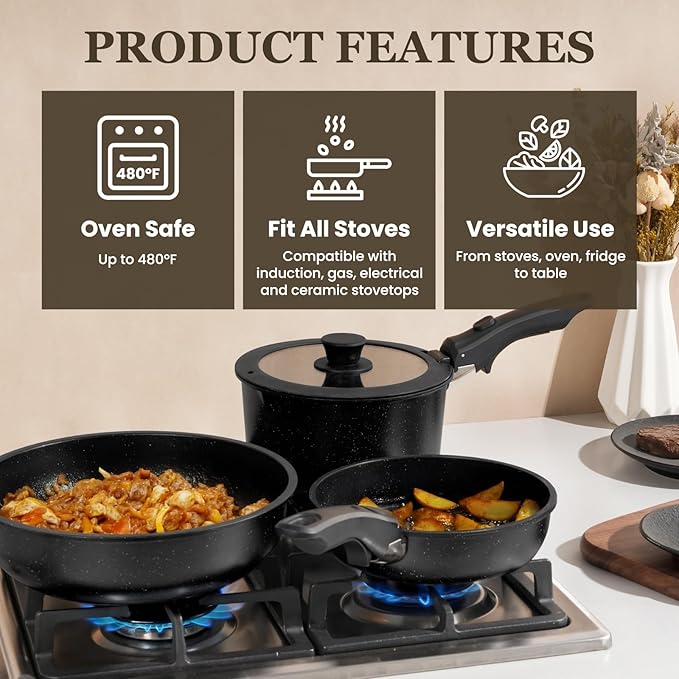 KIKCOIN Nonstick Pots and Pans Set 24 Pack - Image 5