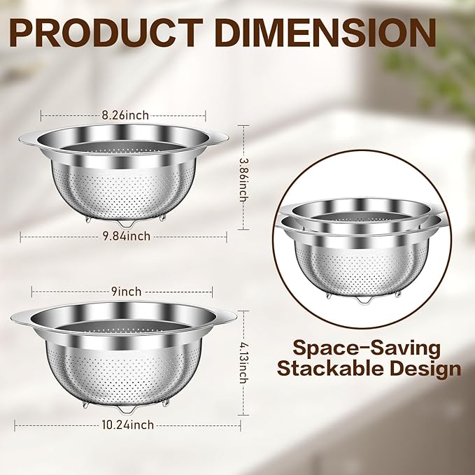 Stainless Steel Strainers for Kitchen, Stainless Steel Colander, Kitchen - Image 7