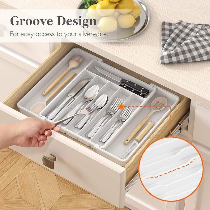 Lifewit Silverware Drawer Organizer, Expandable Utensil Tray - Image 8
