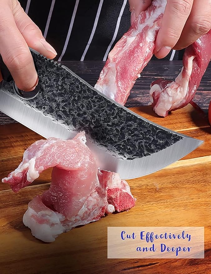 DRGSKL Hand Forged Meat Cleaver Knife Fathers Butcher Knives - Image 7