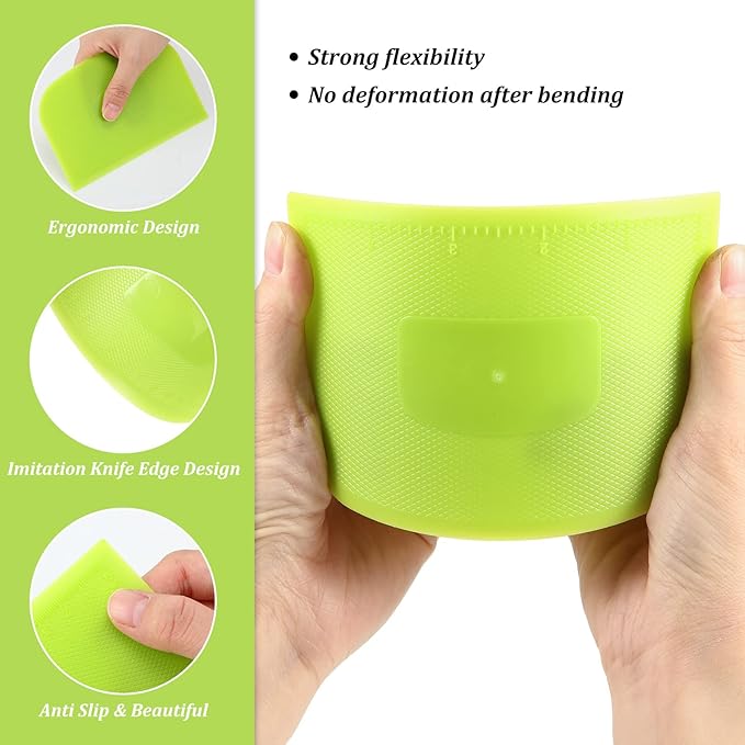 4 Piece Plastic Dough Scraper Bowl Scraper Flexible Multipurpose Food Scraper - Image 3