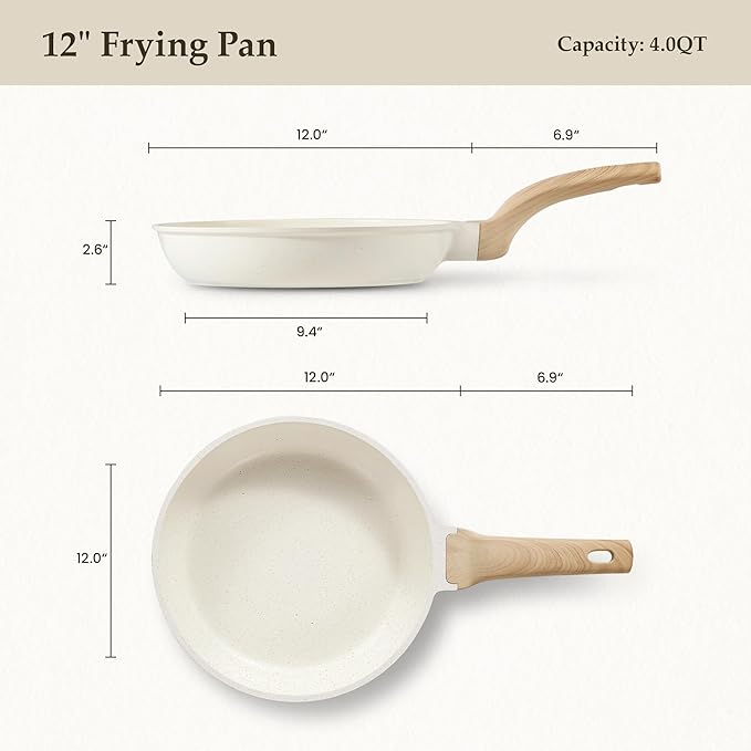 CAROTE Non Stick Frying Pan Skillet, Omelet Pan, Healthy Non Toxic Granite Chef - Image 2