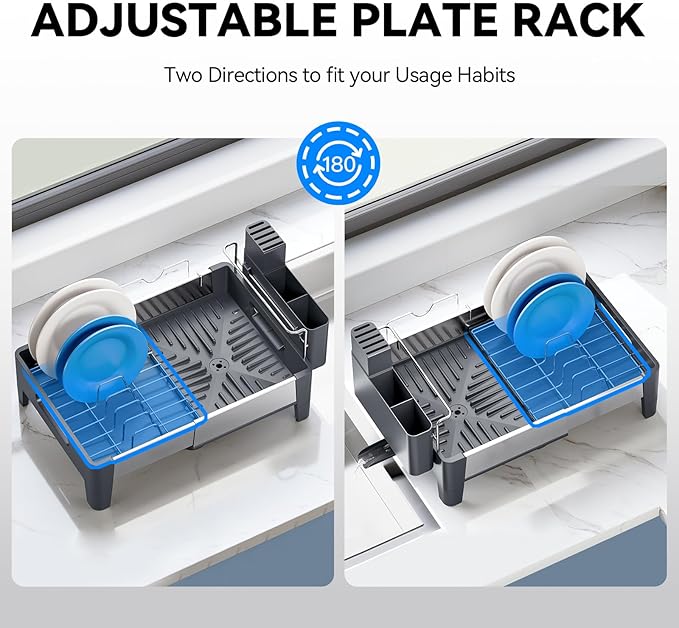 Urackify Expandable Dish Drying Rack, Stainless Steel Dish Rack - Image 8