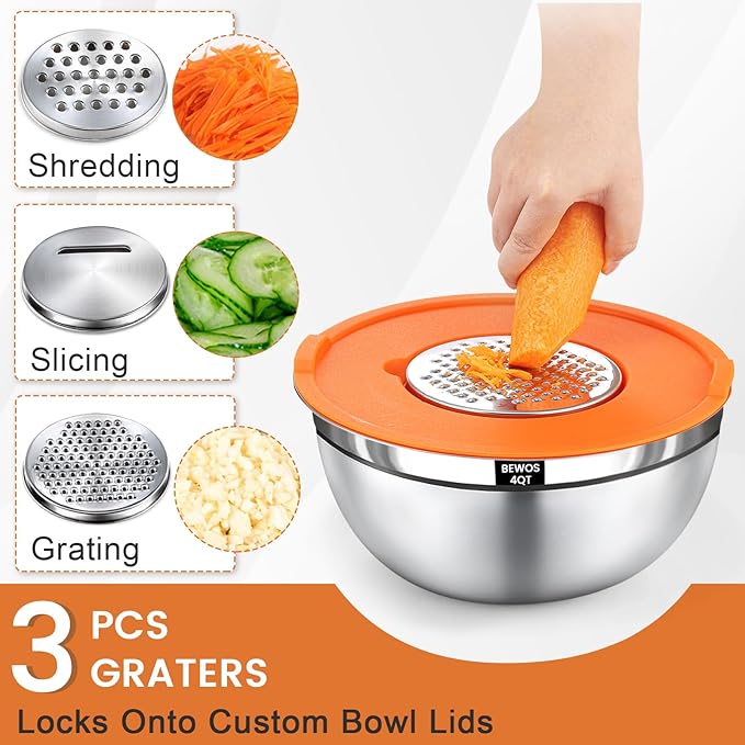 BEWOS Mixing Bowls with Lids Set - Image 3