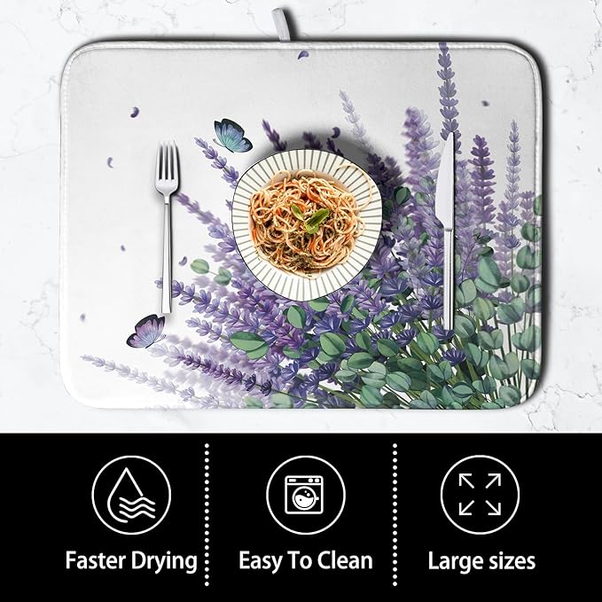 Purple Lavender Dish Drying Mat - Image 4