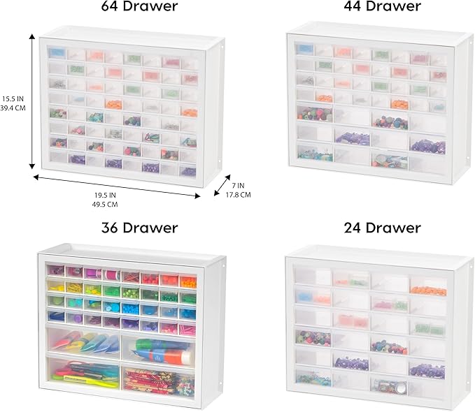 IRIS USA Plastic Storage Drawers, Made in USA, 24-Drawer Small Parts Organizer - Image 4