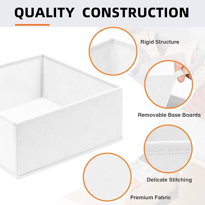 【FAMILY PACK】Drawer Organizer Clothes, 20 Pack Dresser Organizer Bins - Image 5