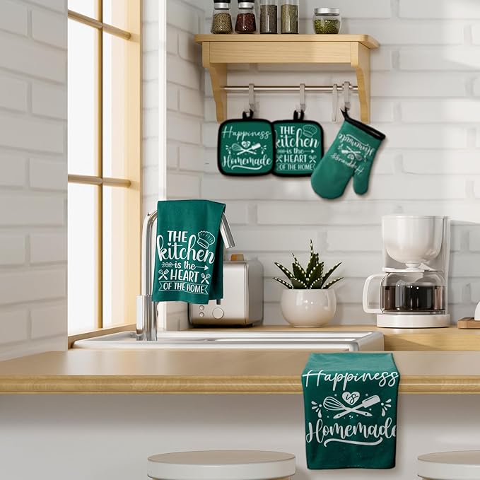 Sratte 6 Pcs Kitchen Decor Accessories Set Farmhouse Towels Pot Holders Oven - Image 7