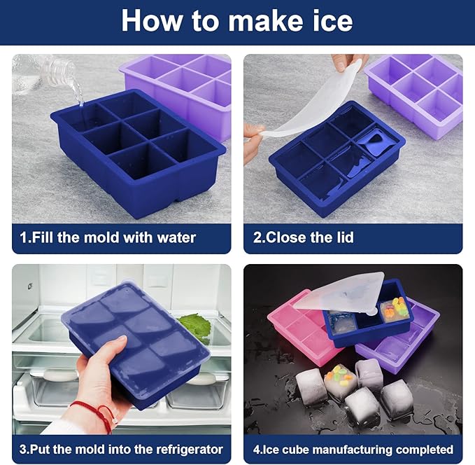 Excnorm Silicone Ice Cube Trays 3 Pack - Image 4