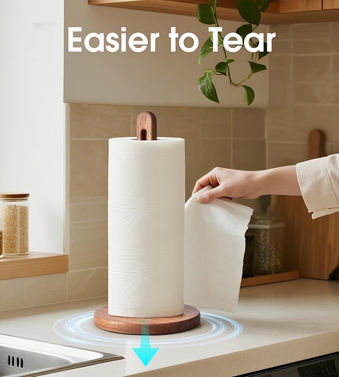 Acacia Wooden Paper Towel Holder Stand - Image 6