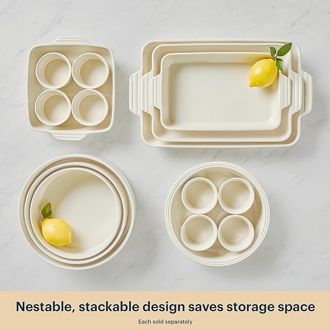 Pyrex 3-Piece Round Ceramic Bakeware Set, Lasagna Oven Pans, - Image 5