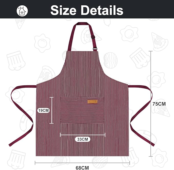 VALOME 2 Pack Kitchen Aprons, Apron - Image 2
