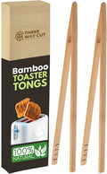 Wooden Toaster Tongs 2 PCs | Bamboo Kitchen Utensils by ThreeWayCut