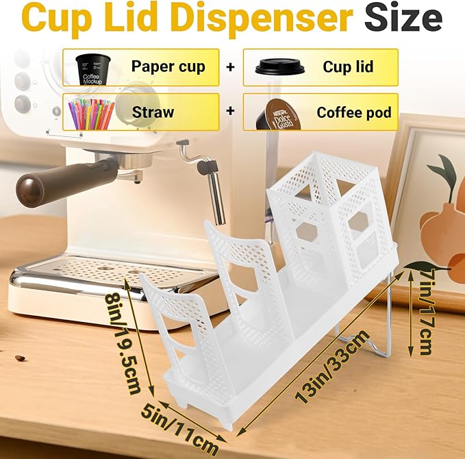Cup and Lid Holder, Disposable Paper Cup Dispenser - Image 2