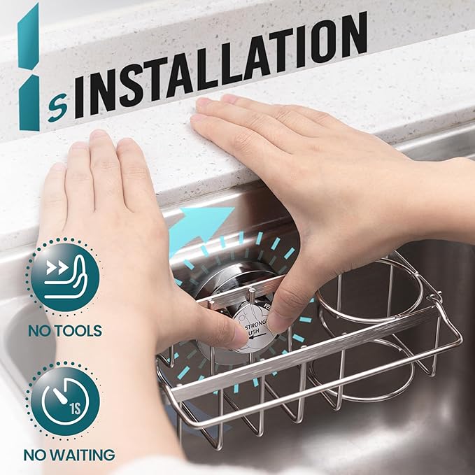 TAILI 4-in-1 Sponge Holder for Kitchen Sink - Image 2