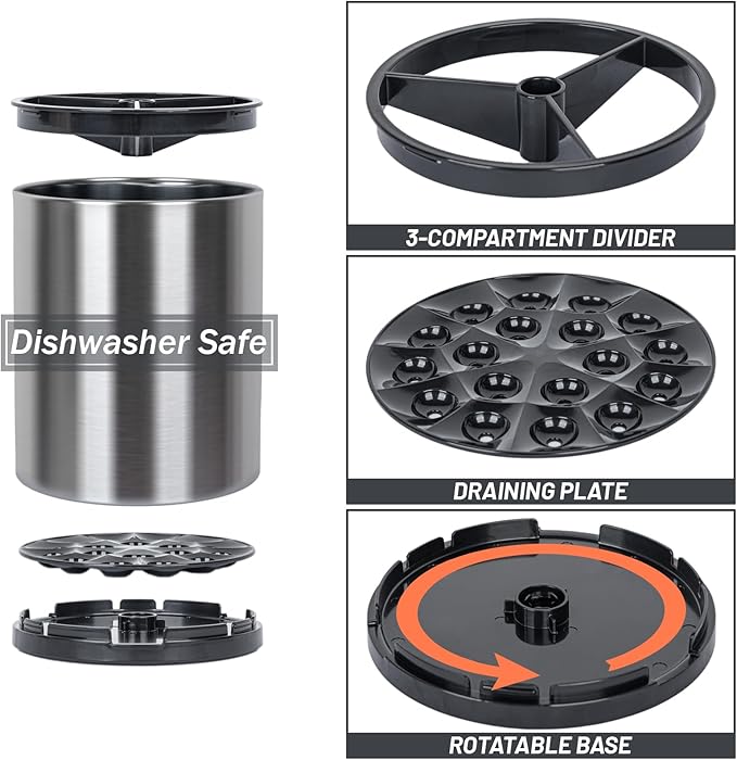 Kitchen Utensil Holder for Countertop 360° Rotating Utensil Caddy Extra Large - Image 5