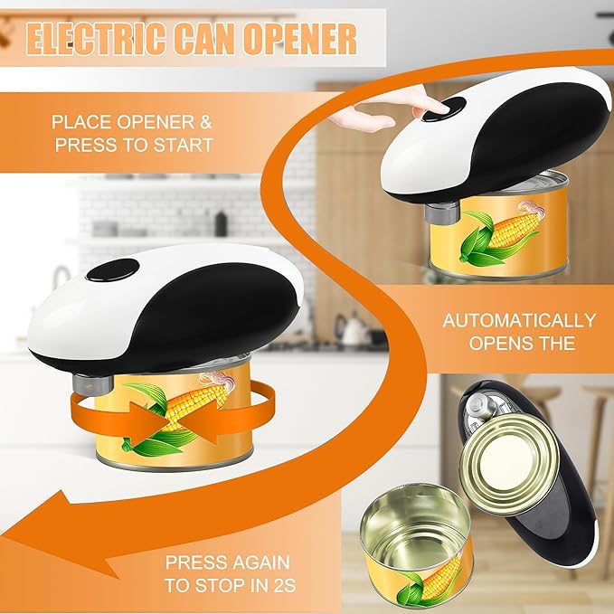 Electric Can Opener, USB Rechargeable Can Opener, One-Touch Cordless Can Opener - Image 8