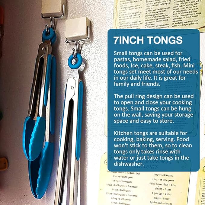 Small Serving Tongs Set of 3, Mini Tongs - Image 6