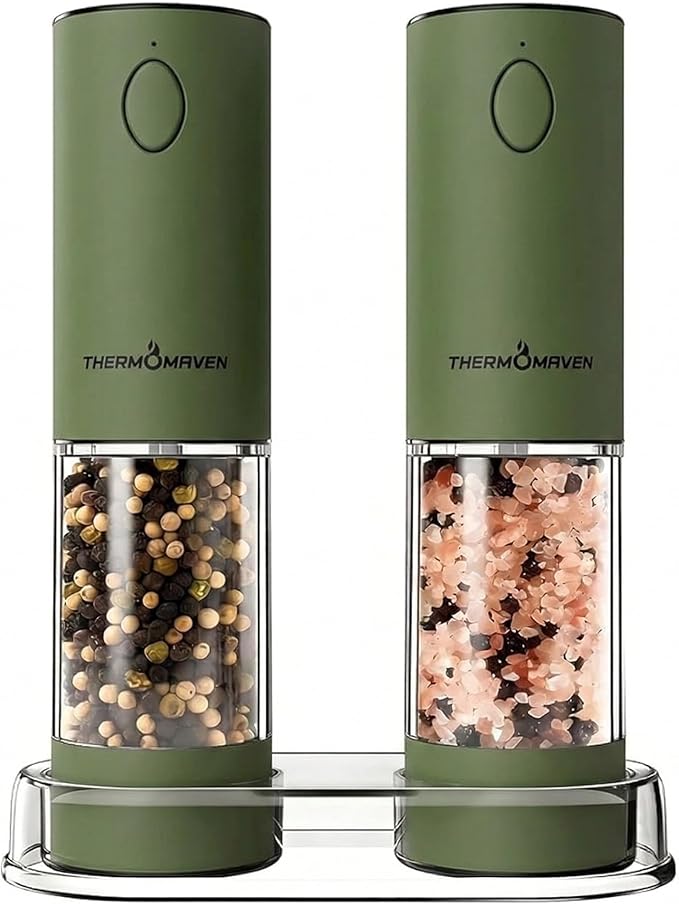 ThermoMaven Electric Salt and Pepper Grinder Set, 110ml Larger Rechargeable by ThermoMaven