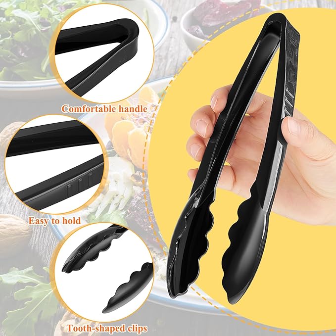 Tessco for you 200 Pcs Plastic Tongs for Serving Bulk, 9 Inch Plastic - Image 3