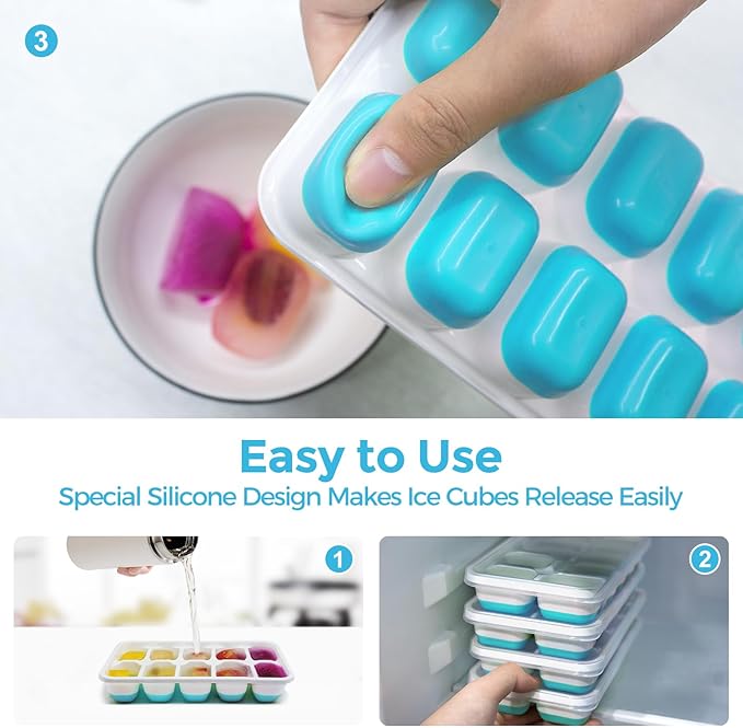 DOQAUS Ice Cube Tray with Lids - Image 3