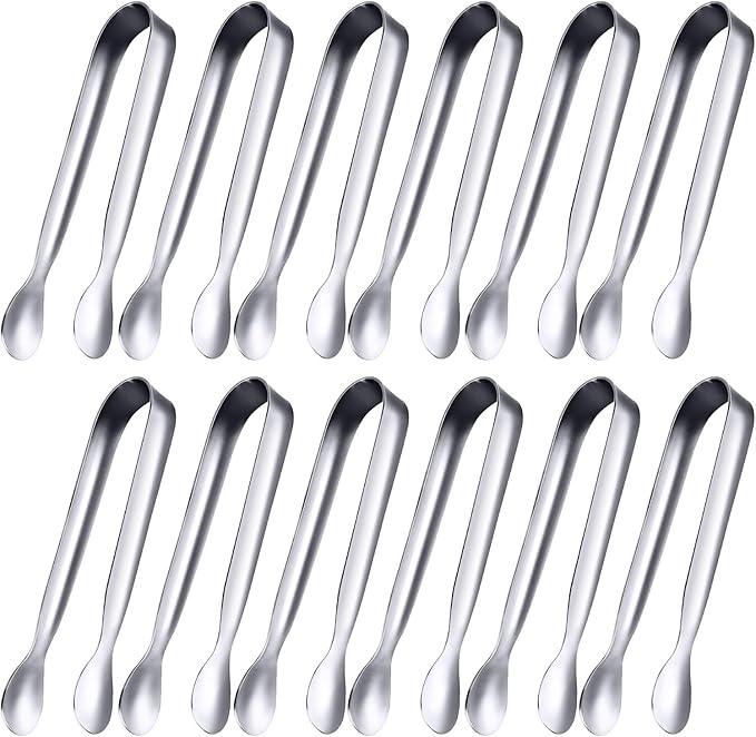 Gejoy 12 Pieces Mini Tongs Stainless Steel Small Sugar Serving Tongs by Unknown