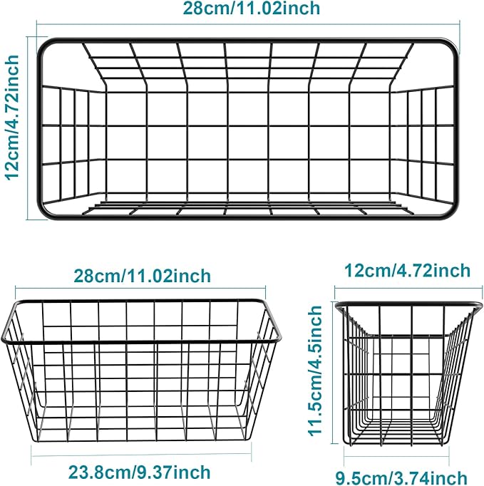 MaraFansie Over the Cabinet Door Organizer Wall Wire Baskets Hanging Kitchen - Image 3